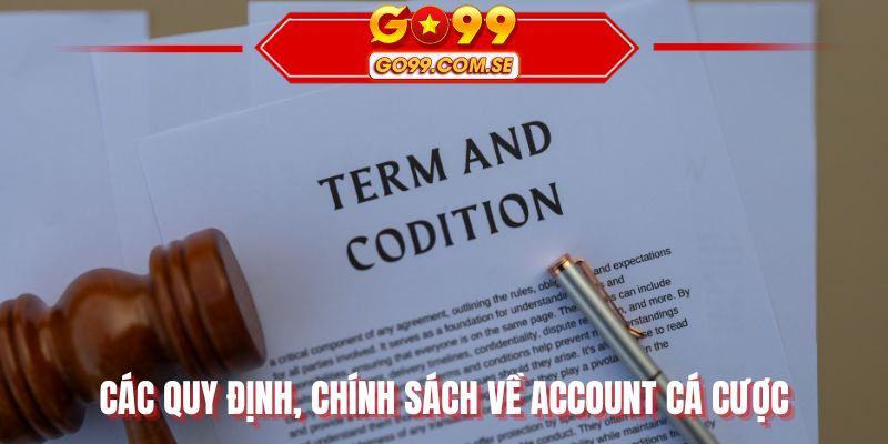 Các quy định, chính sách về account cá cược